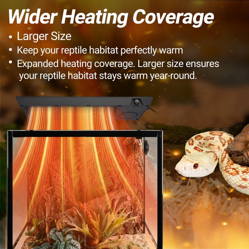 Oiibo Reptile Heat Panel Adjustable Temperature 60W Reptile Heater for Terrariums, Energy Efficient & Non-Light Reptiles Heating Plate for Snakes,Crested Gecko,Leopard,Turtles - Image 2